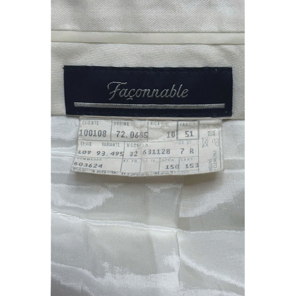 FACONNABLE Vintage Pleated Dress Pants Slacks Straight Leg Plaid Cuffed Gray 35 - Picture 8 of 10